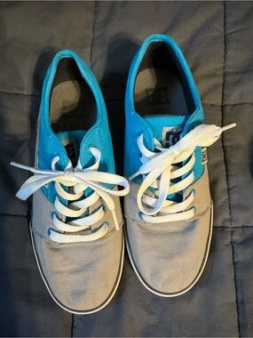 DC Women's Canvas Low-Top Sneakers in Blue and Gray